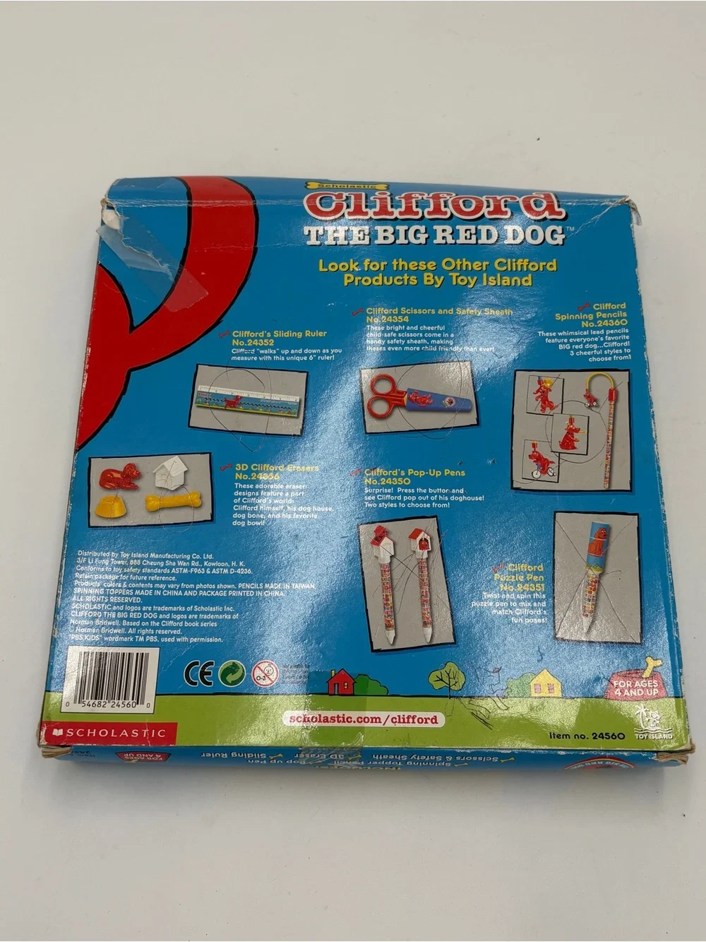 Clifford The Big Red Dog Vintage NOS Scholastic School Stationery Set Pen Ruler